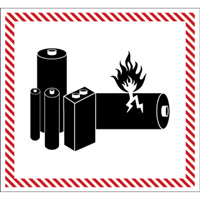 Hazardous Material Handling Labels, 4-1/2" L x 5-1/2" W, Black on Red SGQ532 | Superchem Industries