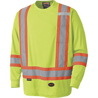 6996 High-Visibility Long Sleeved Shirt, Polyester, X-Small, High Visibility Lime-Yellow Superchem Industries
