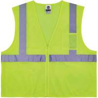 GloWear 8256Z Self-Extinguishing Safety Vest, High Visibility Lime-Yellow, Medium/Small, Polyester Superchem Industries