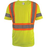 Short Sleeve Safety T-Shirt, Polyester, 2X-Large, High Visibility Lime-Yellow Superchem Industries