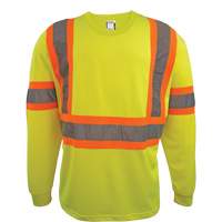 Long Sleeve Safety Shirt, Polyester, 2X-Large, High Visibility Lime-Yellow Superchem Industries