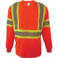 Long Sleeve Safety Shirt, Polyester, 2X-Large, High Visibility Orange Superchem Industries