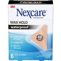 Nexcare Max-Hold Waterproof Bandages, Hand/Heel, 3-1/2", Plastic, Sterile Superchem Industries