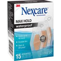 Nexcare Max-Hold Waterproof Bandages, Assorted, Plastic, Sterile Superchem Industries