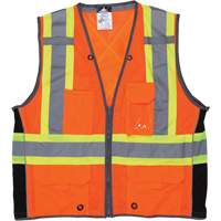 Veste de s&eacute;curit&eacute; pour arpenteur, Orange haute visibilit&eacute;, Grand, Polyester Superchem Industries