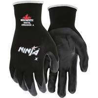 Ninja&reg; Coated Gloves, Large, Bi-Polymer Coating, 15 Gauge, Nylon/Lycra&reg; Shell Superchem Industries