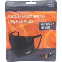 Masques r&eacute;utilisable &agrave; deux couches, Polyester, Noir Superchem Industries