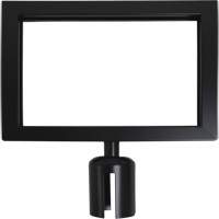 Cadre d'enseigne pour poteau de barri&egrave;re pour le contr&ocirc;le des foules, Noir Superchem Industries