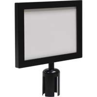 Cadre d'enseigne pour poteau de barri&egrave;re pour le contr&ocirc;le des foules, Noir Superchem Industries