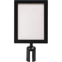 Cadre d'enseigne pour poteau de barri&egrave;re pour le contr&ocirc;le des foules, Noir Superchem Industries