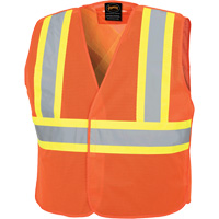 597P Tear-Away Safety Vest, High Visibility Orange, Medium/Small, Polyester Superchem Industries