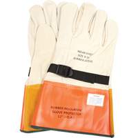 Leather Protector Gloves with Strap, Size 8, 12" L Superchem Industries