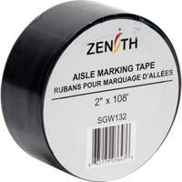 Aisle Marking Tape, 2" x 108', PVC, Black Superchem Industries