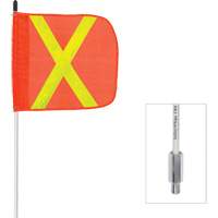 Safety Whip&reg; Non-Powered Heavy-Duty Fibreglass Whip, Threaded Mount, 6' High, Orange with Reflective Superchem Industries