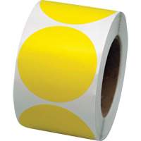 Coloured Marking Dots, Circle, 3" L x 3" W, Yellow, Vinyl Superchem Industries