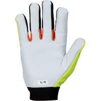 ClutchGear&reg; High-Visibility Mechanic's Gloves, Grain Goatskin Palm, Size Medium Superchem Industries