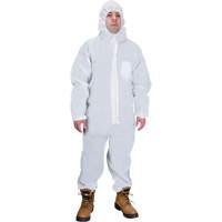 Hooded Coveralls, Medium, White, SMS Superchem Industries