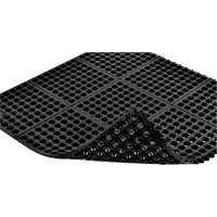 Tapis antifatigue &agrave; imbrication Cushion-Ease 550, &agrave; fentes, 3' x 3' x 3/4", Noir, Caoutchouc Superchem Industries