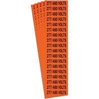 "277/480 Volts" Conduit & Voltage Labels, 1/2" x 2-1/4", Cloth/Vinyl, English Superchem Industries