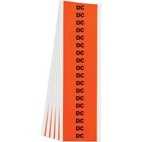 "DC" Conduit & Voltage Labels, 1/2" x 2-1/4", Cloth/Vinyl, English Superchem Industries