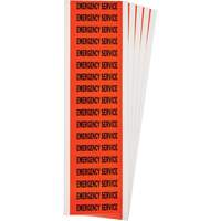 "Emergency Service" Conduit & Voltage Labels, 1/2" x 2-1/4", Cloth/Vinyl, English Superchem Industries