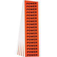 "Power" Conduit & Voltage Labels, 1/2" x 2-1/4", Cloth/Vinyl, English Superchem Industries