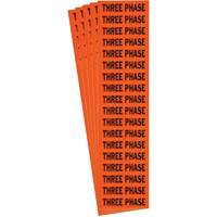 "Three Phase" Conduit & Voltage Labels, 1/2" x 2-1/4", Cloth/Vinyl, English Superchem Industries