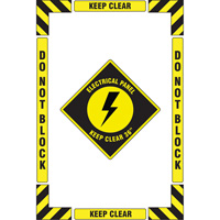 "Electrical Panel" Floor Marking Kit, Adhesive, English with Pictogram Superchem Industries