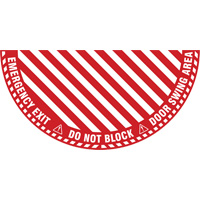 Signalisation au sol ?Emergency Exit? (sortie de secours) pour porte battante en demi-cercle, Adh&eacute;sif, Anglais avec pictogramme Superchem Industries