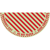 Signalisation au sol ?Emergency Exit? (sortie de secours) pour porte battante en demi-cercle, Adh&eacute;sif, Anglais avec pictogramme Superchem Industries