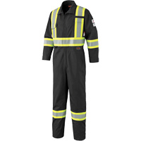 7702BK FR-Tech&reg; 88/12 FR Arc Rated Coveralls, Size 36, Black, 9.7 cal/cm² Superchem Industries