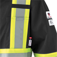 7702BK FR-Tech&reg; 88/12 FR Arc Rated Coveralls, Size 36, Black, 9.7 cal/cm² Superchem Industries