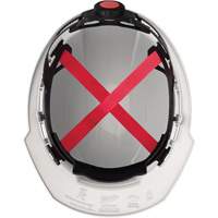 Casque de s&eacute;curit&eacute; &agrave; bord avant avec coiffe &agrave; 4 points, CSA type 1, Suspension Rochet Superchem Industries
