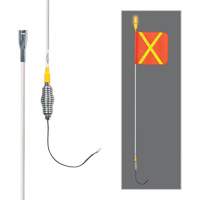 Safety Whip&reg; All-Weather Super-Duty Warning Whips with Constant LED Light, Spring Mount, 5' High, Orange with Reflective Superchem Industries