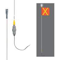 Safety Whip&reg; All-Weather Super-Duty Warning Whips with Constant LED Light, Spring Mount, 5' High, Orange with Reflective Superchem Industries