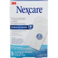 Nexcare Tegaderm + Pad Transparent Dressing, Rectangular/Square, 4", Plastic, Sterile Superchem Industries