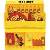 Standard Valve & Electrical Deluxe Lockout Station, Thermoplastic Padlocks, 32 Padlock Capacity, Padlocks Included Superchem Industries