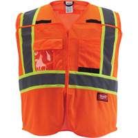 Veste de s&eacute;curit&eacute; pour signaleur, Orange haute visibilit&eacute;, Moyen/Petit Superchem Industries