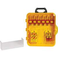 Lockout Station with Keyed Alike Nylon Safety Lockout Padlocks, Plastic Padlocks, 6 Padlock Capacity, Padlocks Included Superchem Industries