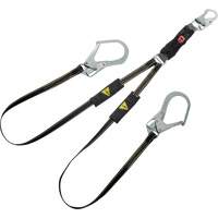 Longe &agrave; amortisseur d'&eacute;nergie pour le soudage V-Series, 6', Point d'ancrage &agrave; Crochet d'armature, Crochet mousqueton aux jambes, Kevlar/M&eacute;tal/Nylon Superchem Industries