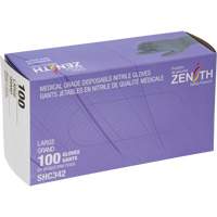 Medical Grade Disposable Gloves, Large, Nitrile, 6-mil, Powder-Free, Black, Class 2 Superchem Industries