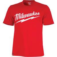 Heavy-Duty Short-Sleeved T-Shirt with Milwaukee&reg; Logo, Men's, Small, Red Superchem Industries