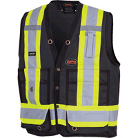 6692BK Surveyor's Safety Vest, Black, Medium, Polyester Superchem Industries
