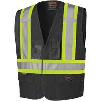 135 Safety Vest with Adjustable Sides, Black, Large/X-Large, Polyester Superchem Industries
