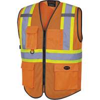 6960 Front Mesh Safety Vest, High Visibility Orange, Medium, Polyester Superchem Industries