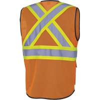 6960 Front Mesh Safety Vest, High Visibility Orange, Medium, Polyester Superchem Industries