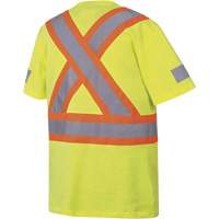 6980 Safety T-Shirt, Cotton, Small, High Visibility Lime-Yellow Superchem Industries