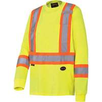 6982 Long-Sleeved Safety Shirt, Cotton, Small, High Visibility Lime-Yellow Superchem Industries