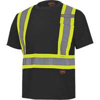6992 Bird's-Eye Safety Shirt, Polyester, X-Small, Black Superchem Industries