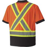 6986 Bird's-Eye Safety Polo Shirt, Polyester, Small, High Visibility Orange Superchem Industries
